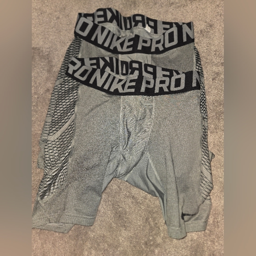 Nike Pro Black and Gray Compression Shorts